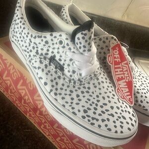 Vans White and Black Dalmatian Print Sneakers